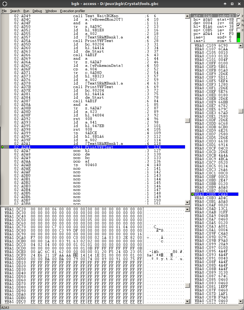 BGB debugger screenshot