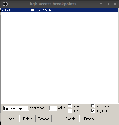 BGB access breakpoints screenshot