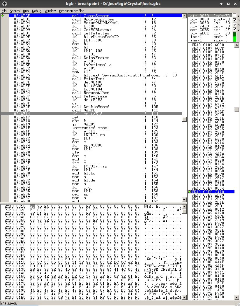 BGB debugger screenshot