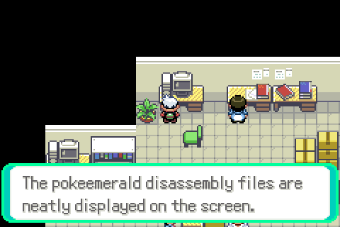 In-game text about pokeemerald